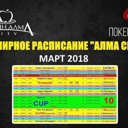 Расписание «Алма Сити»: 20 миллионов в марте