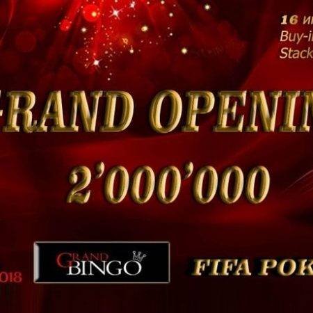 Турнир GRAND OPENING с гарантией 2 млн. на открытие клуба «Grand Bingo»