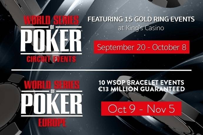 WSOP Circuit и WSOP Europe 2018: общая гарантия €15 млн