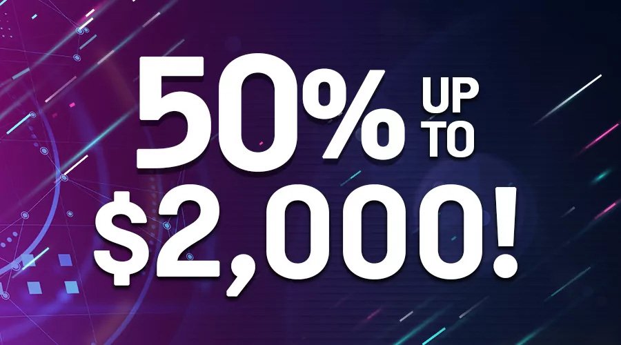 Бонус 50% до $2,000 на депозит в Биткоинах